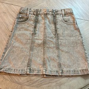 Proenza Schouler PSWL Zip Denim Skirt in tan Sz 2